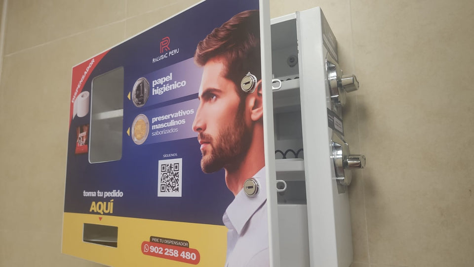 MAQUINA DE PAPEL HIGIÉNICO Y PRESERVATIVOS